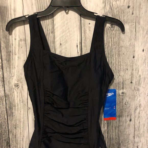 Speedo One Piece Shirred Tank Bathing Suit, Swimwear - Picture 11 of 11